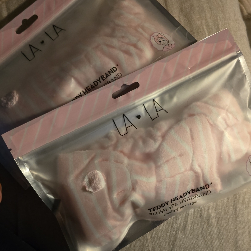Pink Teddy Headbands 2x